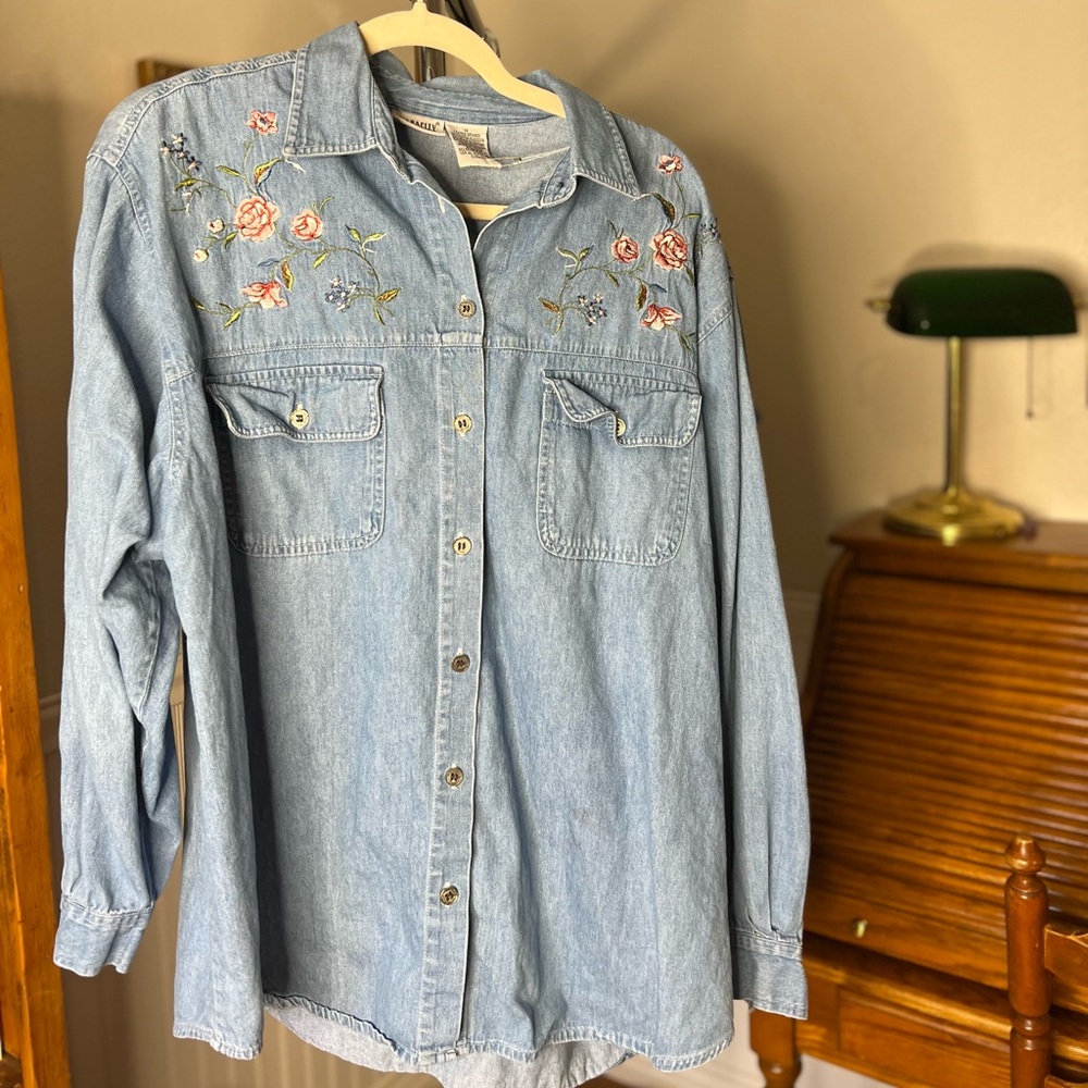 Women's Denim Embroidered Shirt